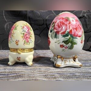 Formalities By Baum Bros Porcelain Handpainted Egg On Stand Beautiful.